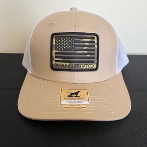 Dover Bluff Hat Co. Tan and White Cap